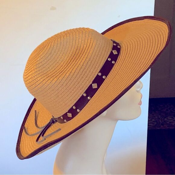 SOM-HER Flat Palm Hat Made in Mexico Sz M/L Gorgeous - Picture 10 of 12